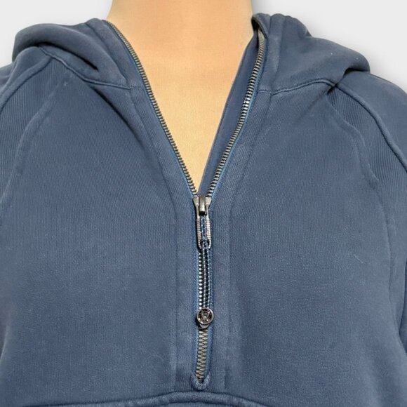 Lululemon Scuba 1/2 Zip Hoodie XS / S Iron Blue Fade Sweatshirt Cozy Cotton Terr - Picture 4 of 8